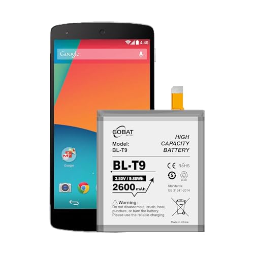 GOBAT BL-T9 Replacement Battery,2600mAh High Capacity Battery for Google Nexus 5 D820 E980