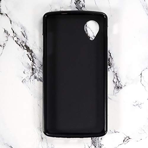 Coque de Téléphone en TPU Compatible avec LG Nexus 5, Étui Souple Antichoc Ultra Fin avec Découpes Précises et Protection Anti-Rayures (Noir)