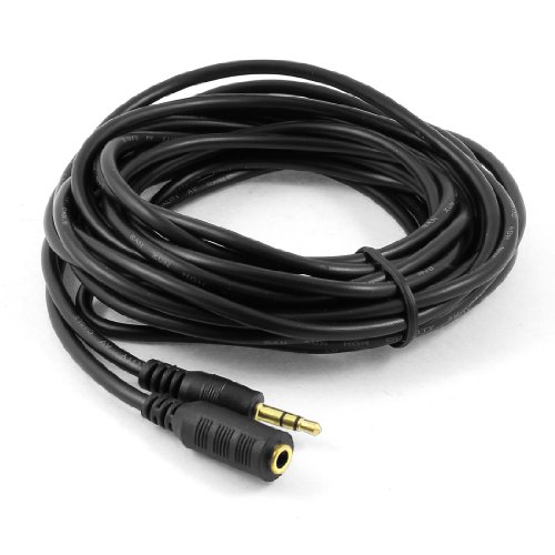 Cable Extensor de Audio Jack 3.5mm Macho a Hembra 5 m Negro miniatura 1