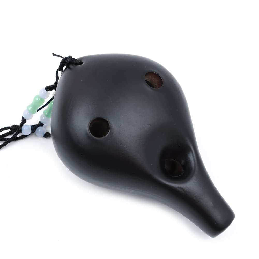 Alnicov Ocarina à 6 trous, en céramique Alto C, marron fumé, en céramique émaillée, beau design, parfait pour les débutants