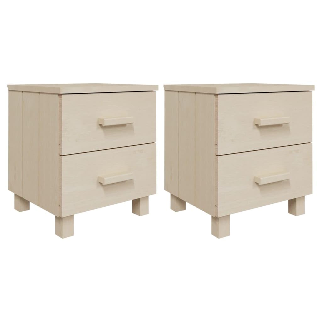 vidaXL Tables de Chevet HAMAR 2pcs Marron Miel 40x35x44,5cm Bois