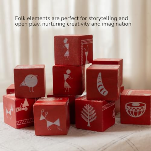 Image of 3D Wooden Toys for Kids 3-8 Yrs | 6 Puzzles in 1 Toy + 30 Activities | 12 Natual Wooden Puzzles for Kids with Activity Book | Indian Folk Art Wooden Blocks | Warli Theme