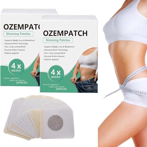 Parches adelgazantes RejuvaCare Ozempatch para mujeres, para adelgazar abdomen, muslos y brazos, ingredientes naturales que ayudan a adelgazar y mejorar el tono de la piel (60 unidades)