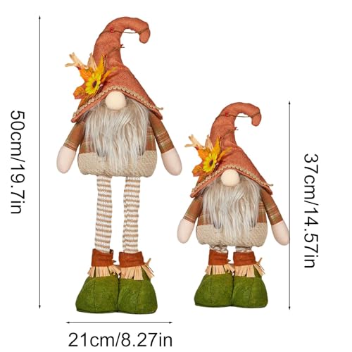 GNOME mit ausziehbaren Beinen, Herbstdeko Wichtel mit Ausziehbaren Beinen, Herbstgnom im Stehen, Stehende Zwerge zum Erntedankfest, 50cm Autumn Dekoration Plüsch Figuren – Bild 4