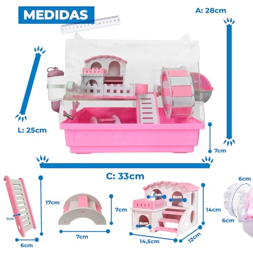 Gaiola Casa Hamster Playground Acrílico Casinha Completa Transparente Roedores Pequenos Moderna Luxo