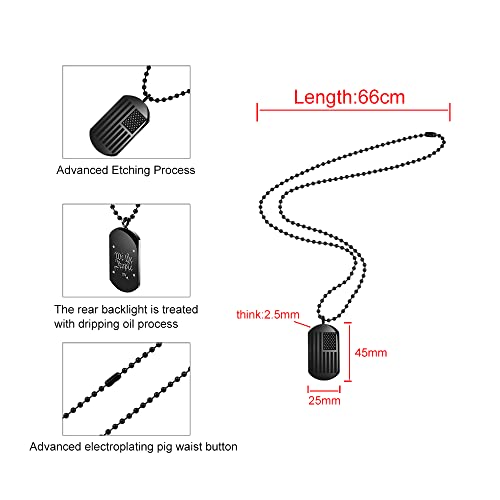 Edforce Stainless Steel National Flag Dog Tag Pendant with 26" Ball Chain Necklace4