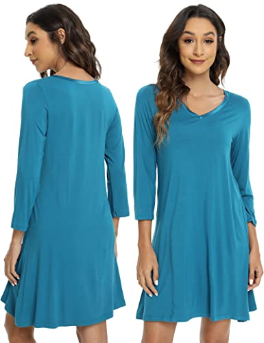 Image of GYS Womens Bamboo Viscose Nightgown Super Soft Lightweight Night Shirts for Sleeping