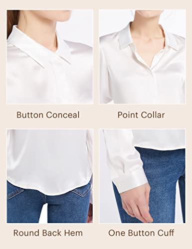 LilySilk Silk Blouse for Women 100% Pure Silk Long Sleeves Cool Smooth Tops2