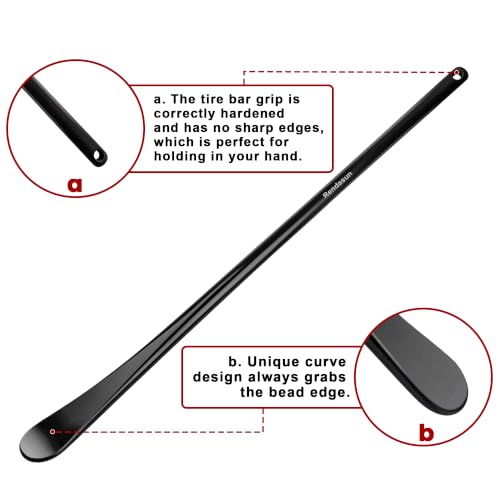 Image of 2 PCS Tire Bar Iron, 38In Tire Spoons, Tire Mount and Demount Iron, Black