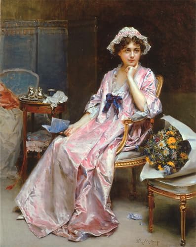 Tableau la maîtresse réticente Raimundo De Madrazo poster vintage d'art mural 60x90cm