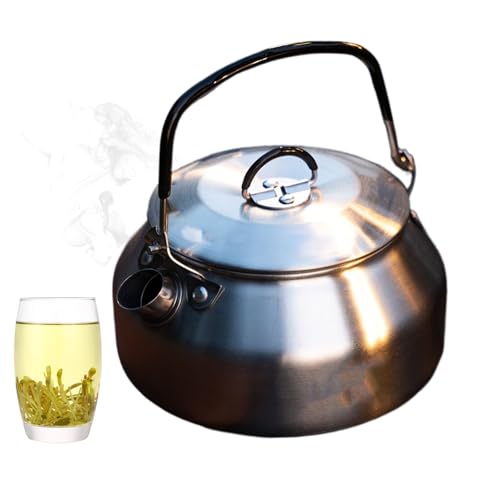 Hervidor de acero inoxidable de 0,8 L, olla compacta para cocina, mango plegable con calentamiento rápido y boquilla de vertido fácil para café, té, viajes, camping, oficina