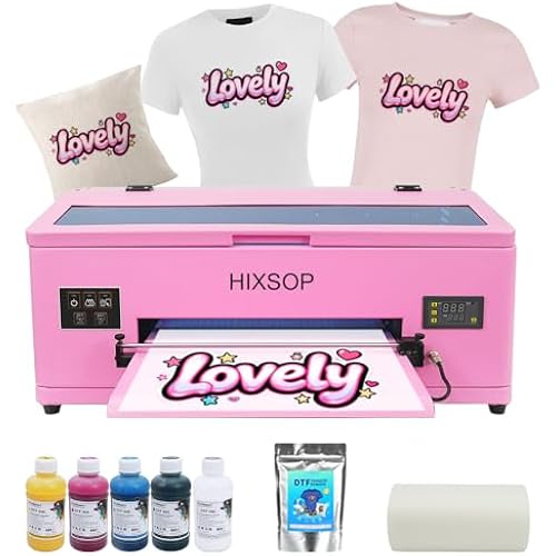 DTF Printer A3 F R1390 with Roll Feeder, Direct to Film Transfer Printing Machine with White Ink Circulation System and Semi-Automatic Cleaning for DIY T Shirt (Printer+Film+Software)