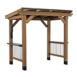 Backyard Discovery Saxony 100% Cedar Wood BBQ Gazebo | Hardtop Outdoor Shelter for Garden and Patio | Barbecue & Grill Party | Steel Roof | Weather Resistant | Powerport | 2.6m x 1.6m (9ft x 5ft)