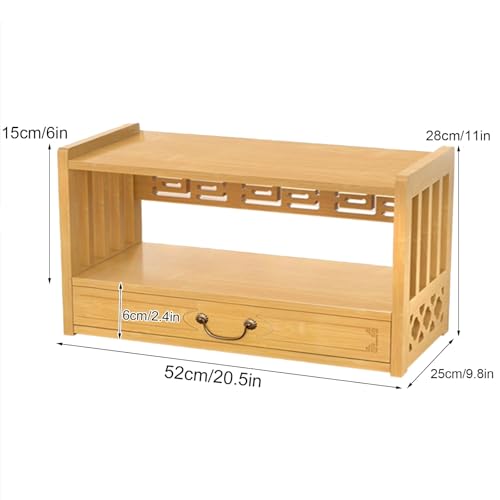 Altar budista de 2 niveles y mesa puja de bambú pequeña 3