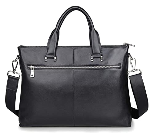 DHAEY Business Briefcase Handbag, Simple Business Bag Leather Briefcase Shoulder Messenger Satchel Cowhide 15inch