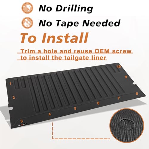 Image of TripleAliners Truck Mat Compatible with 2024-2026 Toyota Tacoma Tailgate Accessories, Tailgate Mat Cover Custom Fit All Weather Protection Pickup Liner
