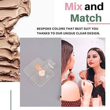 LilyLeaf Handheld Makeup Mixing Palette - Transparent Hand Tray for Mixing Foundation - Clear Acrylic Blending Plate For Makeup Lovers and Professionals With Cute Storage Bag (L)
