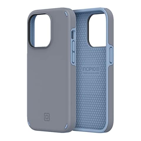 Incipio Duo Series Case for iPhone 14 Pro, 12-Ft. (3.7m) Drop Defense - Tradewinds Gray/Blue Bell (IPH-2033-TGBB) Cover