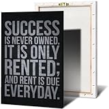 Luminova Motivational Sayings Poster Success I Never Owned Inspirational Phrases Wall Art Prints Positive Print Decoration for Teens Adults Living Room Office Decor 12x18in Framed, style-12