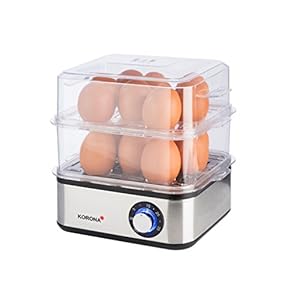 Korona 25303 Edelstahl Mini Dampfgarer und Eierkocher | Kleiner Dämpfer für Gemüse | Profi Kocher für bis zu 16 Eier