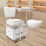 DSYOGX - Maniküre-Pediküre-Stuhl, Höhenverstellbar Nageltisch-Arbeitsplatz mit Rädern und 2 Schubladen, Mobile Nagelstation für Hause, Schönheitssalons
