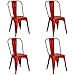 Totò Piccinni Sedia Industry in Metallo Design Industriale (Rosso, 4 Sedie)