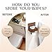Day Moon™ Wood Toilet Paper Holder with Shelf, Wipe Holder for Bathroom, Flushable Wipes Dispenser, Toilet Paper and Wipes Holder - Toilet Paper Holder with Storage, Toilet Paper Holder Wall Mount