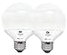 GE Lighting 92239 LED Relax HD 6 (60-watt Replacement), 500-Lumen G25 Light Bulb with Medium Base, Soft, 2-Pack, Frosted White, 2 Count