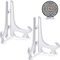 Funzhan 2pcs Clear Acrylic Easel Stands 3 Inch Small Display Holders for Plates Books Photos Table Numbers Foldable Home Office Decor Clear Acrylic Stand