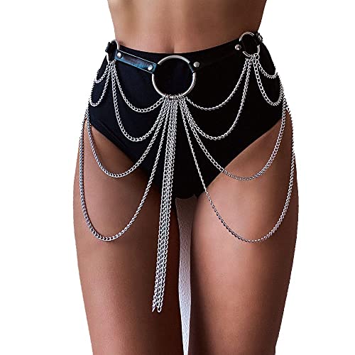 Ceinture réglable en cuir et chaînes pour ajuster parfaitement la taille