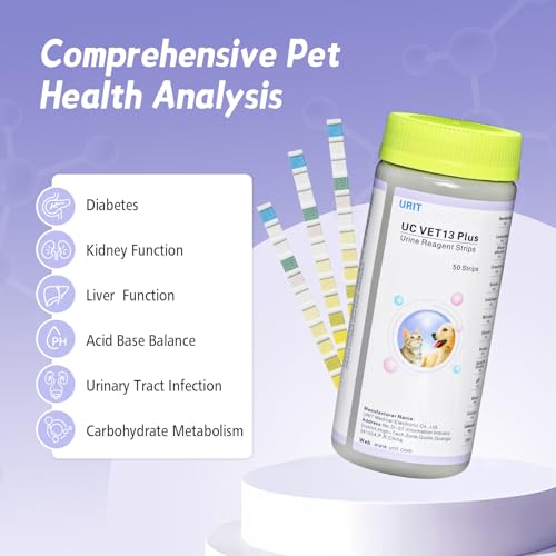 Image of UTI Test Strips for Dogs, Cats, & Pets - 13 in 1-50 Count - Urinary Tract Issues - Test Strips for Pets