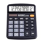 CATIGA 12 Digit Desktop Calculator with Large LCD Display and Sensitive Button, Dual Solar Power and Battery, Standard Function for Office, Home, School, CD-2786