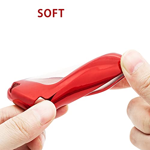 for Dodge Key Fob Cover,Key Fob Cover Case for Dodge Charger Challenger Dart Journey Durango Grand Caravan RAM, Remote Keyless Entry (Red)
