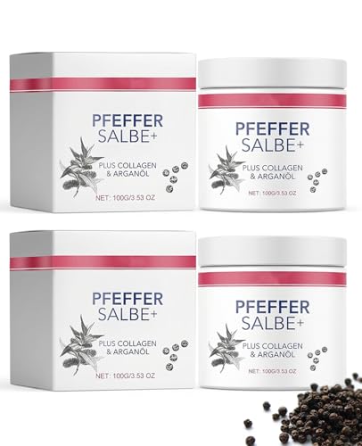 Daozhogo 2 Stück Pfeffersalbe Plus zum Bräunen Aktiv Pfeffer Salbe mit Collagen & Arganöl Reichhaltige Salbe 100 g