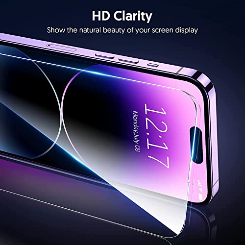 Image of Fotbor for [3+3 Pack] iPhone 14 Pro Screen Protector with Camera Lens Protector, 9H Shatterproof Tempered Glass Film with Easy Installation Frame, HD Clear Sensitive Full Coverage 6.1 Inch