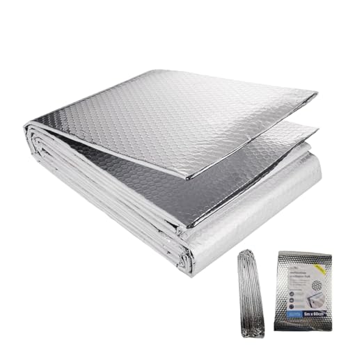 Aislamiento térmico reflectante – Aislamiento energéticamente eficiente para paredes, áticos, garajes | Rollo aislante reflectante, aislamiento de barrera térmica, aislamiento térmico para techo