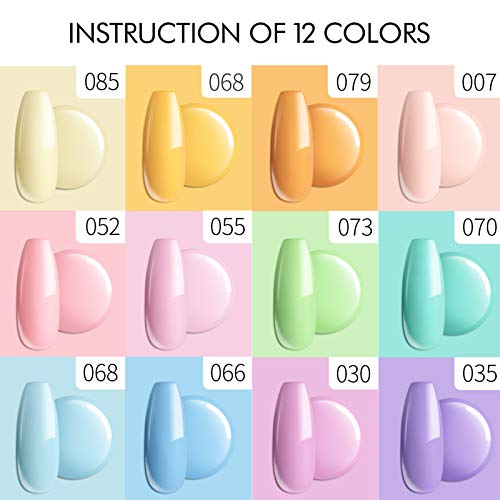 LILY'CUTE UV Nagellack Pastell Gellack Schellack 12 Farben UV Nagellack Set Nagellack für Gelnägel Sommer Frühling… – Bild 6