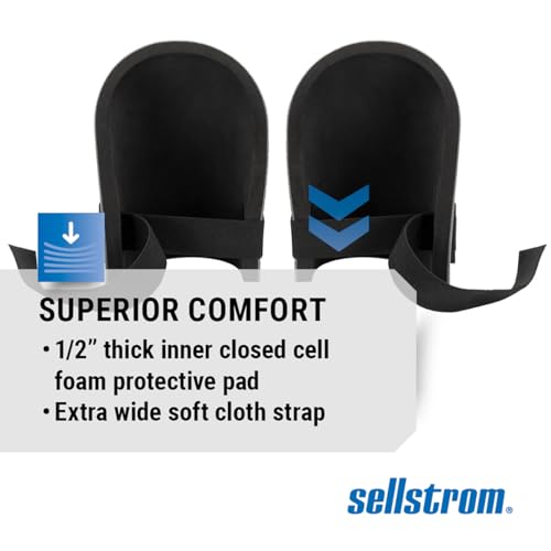 Image of Sellstrom KneePro ZeroGravity Protective Knee Pads with Thick Foam Padding - All-day Comfort, Non-Marking, Universal Fit for Men & Women - for Gardening, Home Repair & Maintenance, Plumbing, Flooring, Tiling