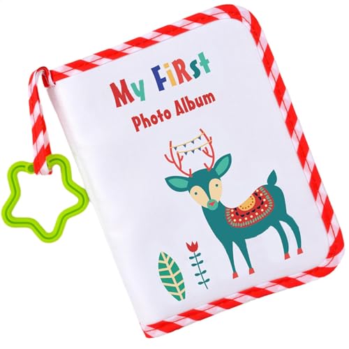 Álbum de fotos | Álbum de fotos de tela suave para el primer año, libro familiar elástico, álbum de fotos, álbum de fotos de juguete para ducha