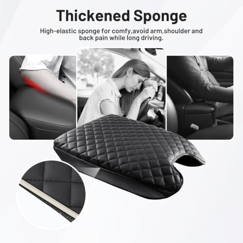 Image of Autorder Center Console Cover for 2015-2020 Ford F150 /2017-2022 F250 F350 F450 /2018-2024 Expedition Accessories Armrest Cover Anti-Scratch Middle Console Pad Armrest Protector(Bucket Seat ONLY)