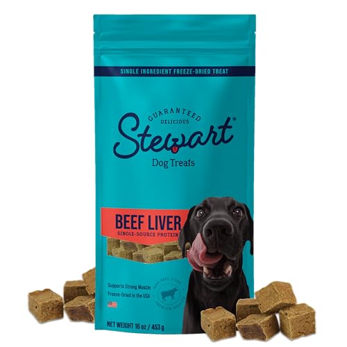 Stewart Beef Liver Dog Treats, 16 oz, ~360 Pieces, Freeze Dried R...
