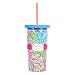 Lilly Pulitzer Tumbler with Straw - Lovers Coral