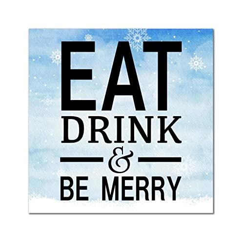 Plaque murale en bois Eat Drink pour habiller un mur vide de toilettes ou de cuisine