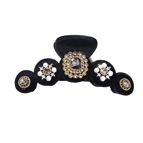 Pinza para cabello Leadigol Velvet Rhinestone Pearl 9.5 cm miniatura 4