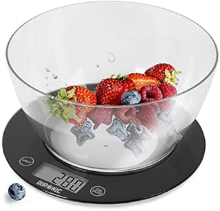 Duronic Kitchen Scales with Bowl KS7000 10kg | for Postal Baking weighing scale| 1.5L Black Digital Display | Add & Weigh Tare | 1g Precision