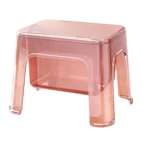 Taburete de ducha – Banco de baño transparente con espacio de almacenamiento | Banco de ducha adecuado para salones, baños, mesitas de noche y espacios pequeños. Cocina de esquina de la casa