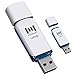 MOSDART 128GB USB 2.0 Flash Drive, with LED Light and Lanyards, exFAT Memory Stick for Computers, System Backup, Data Storage, Orange and Blue(Pack of 2)