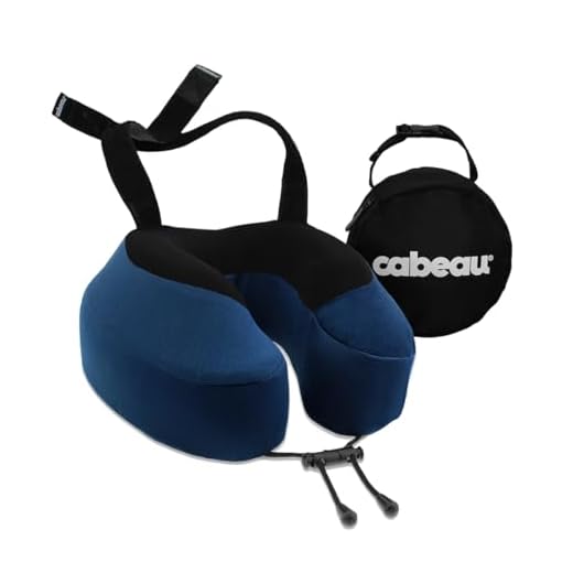 Cabeau Evolution S3 Travel Pillow – Straps to Airplane Seat – Ensures Your Head Won'T Fall Forward – Relax with Plush Memory Foam – Quick-Dry Fabric Keeps You Cool and Dry (Indigo)..