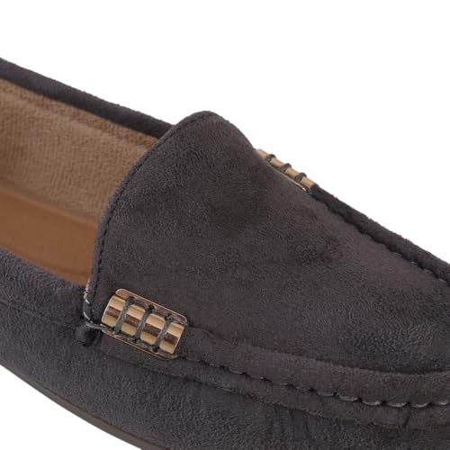 Image of CatBird Women's Suede Finish Loafers | Slip-On Flat Shoes with Minimal Metal Detail | Soft Cushioned Footbed and Flexible Grip Sole | Ideal for Office, Everyday Wear, Travel and Casual Outings