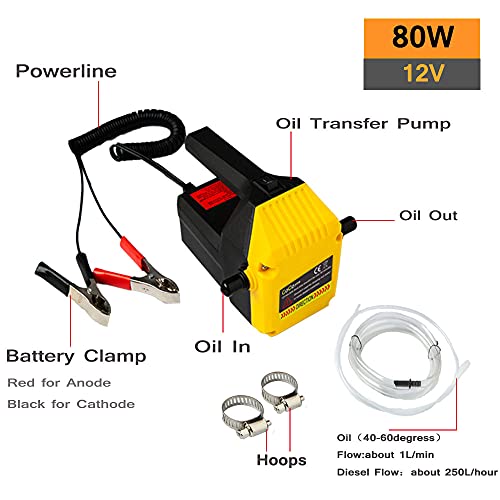 image for CoCeyese Oil Change Pump Extractor 12v 80W Motor Oil Diesel Fluid Extr